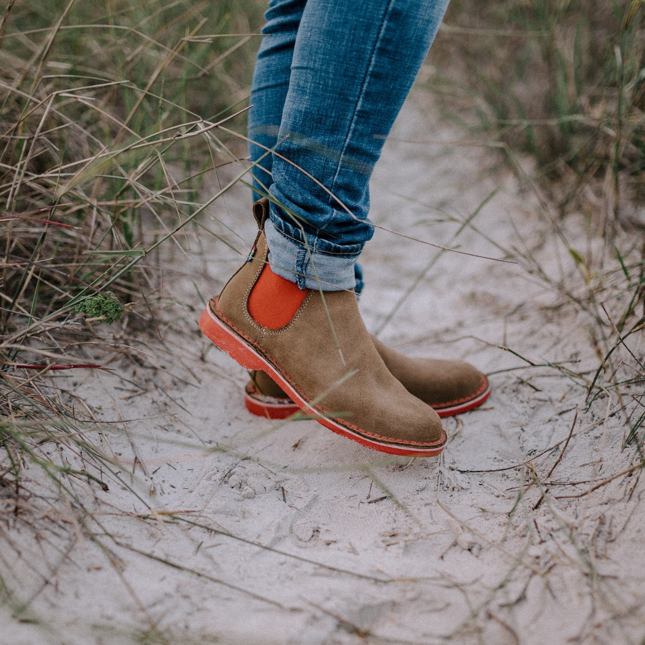 Chelsea Boot Pinotage (Red Sole)