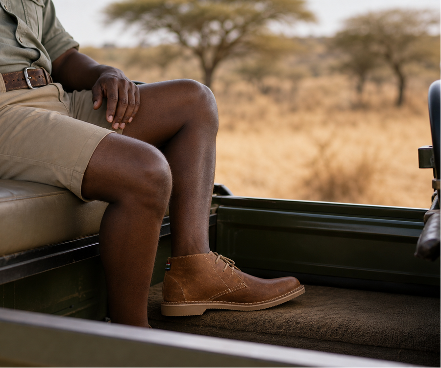 Veldskoen® shoes in golden veld light