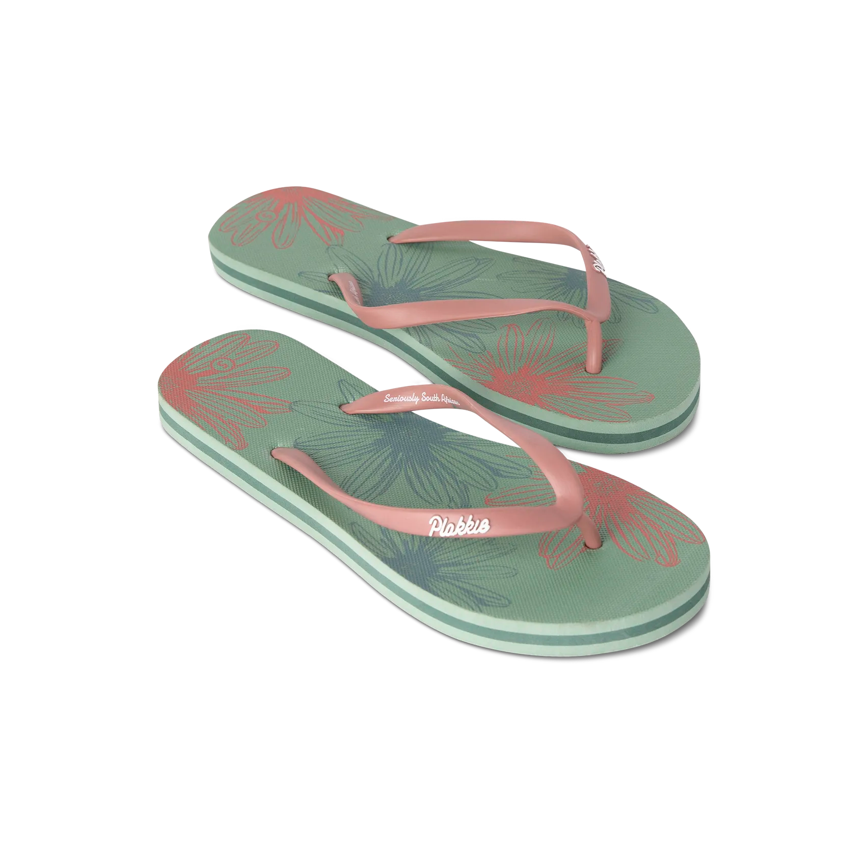 Plakkie Women's Victoria (Green and Dusty Pink)