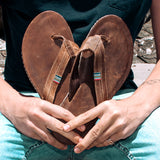 Veldskoen Mens Plakkie - Thick Strap (Brown Leather)